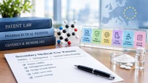 Pharmaceutical-Patent-Strategy-Desk-Scene